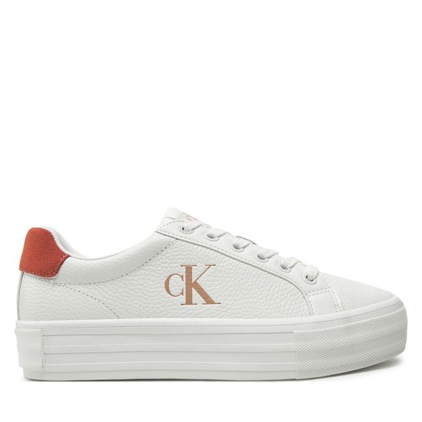 Calvin Klein Jeans Сникърси Calvin Klein Jeans Bold Vulc Flatf Low Lth Ml YW0YW01669 Бял