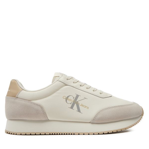 Calvin Klein Jeans Сникърси Calvin Klein Jeans Retro Runner Low Mix Mtl YM0YM01032 Екрю