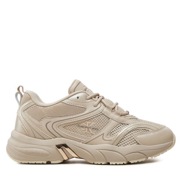 Calvin Klein Jeans Сникърси Calvin Klein Jeans Retro Tennis Low Lace Mh Ml Mtl YW0YW01463 Екрю