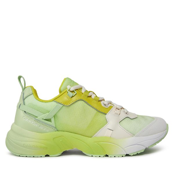Calvin Klein Jeans Сникърси Calvin Klein Jeans Retro Tennis Low Lace Mix Ml Sat YW0YW01307 Зелен