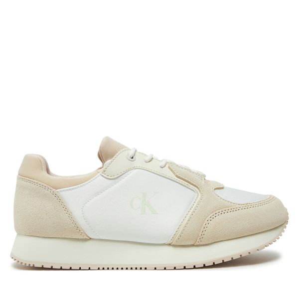 Calvin Klein Jeans Сникърси Calvin Klein Jeans Runner Laceup Low Mg Media YW0YW01644 Екрю