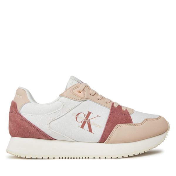 Calvin Klein Jeans Сникърси Calvin Klein Jeans Runner Low Lace Mix Ml Btw YW0YW01436 Бял