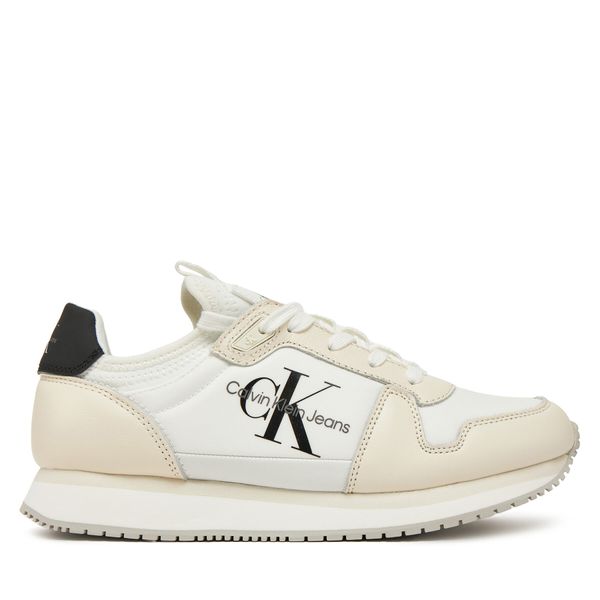 Calvin Klein Jeans Сникърси Calvin Klein Jeans Runner Sock Laceup Ml Lth YW0YW01616 Бял