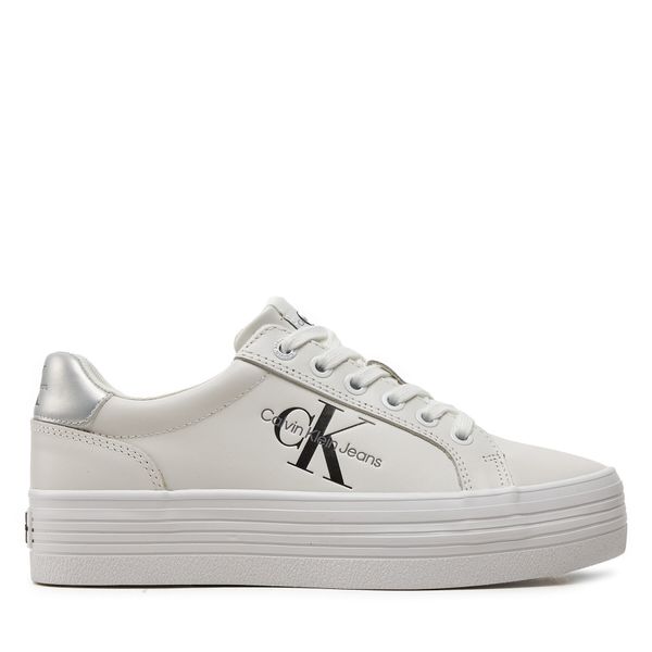 Calvin Klein Jeans Сникърси Calvin Klein Jeans Vulc Flatform Laceup Lth YW0YW01474 Бял