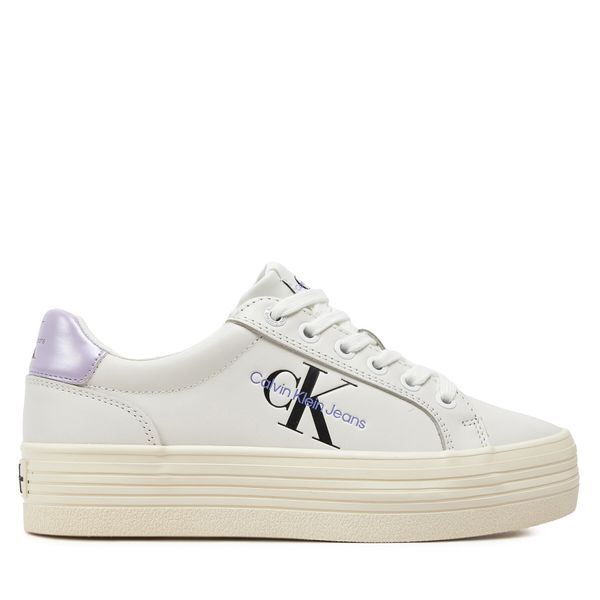 Calvin Klein Jeans Сникърси Calvin Klein Jeans Vulc Flatform Laceup Lth YW0YW01474 Бял
