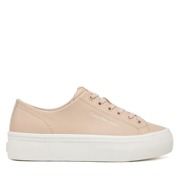 Calvin Klein Jeans Сникърси Calvin Klein Jeans Vulc Flatform Low Mg Lth YW0YW01771 Розов
