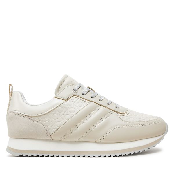 Calvin Klein Сникърси Calvin Klein Runner Lace Up Saff Mono HW0HW02102 Бежов