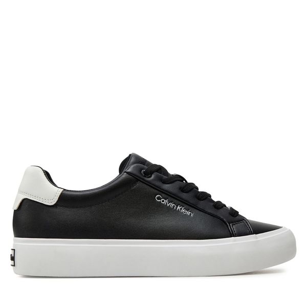 Calvin Klein Сникърси Calvin Klein Vulcanized Lace Up Lth HW0HW02037 Черен