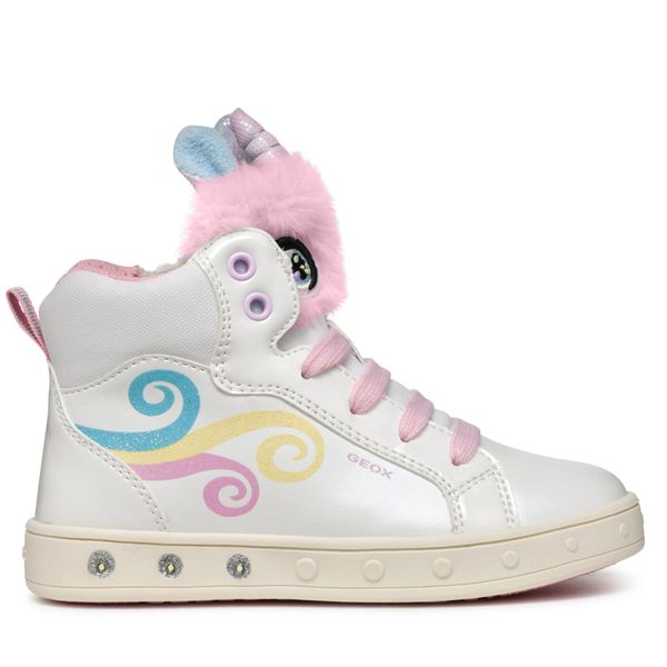 Geox Сникърси Geox J Skylin Girl J468WA 0NFBH C0653 S Бял