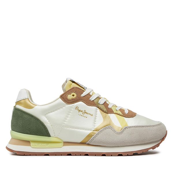 Pepe Jeans Сникърси Pepe Jeans Brit Print W PLS40010 Бял