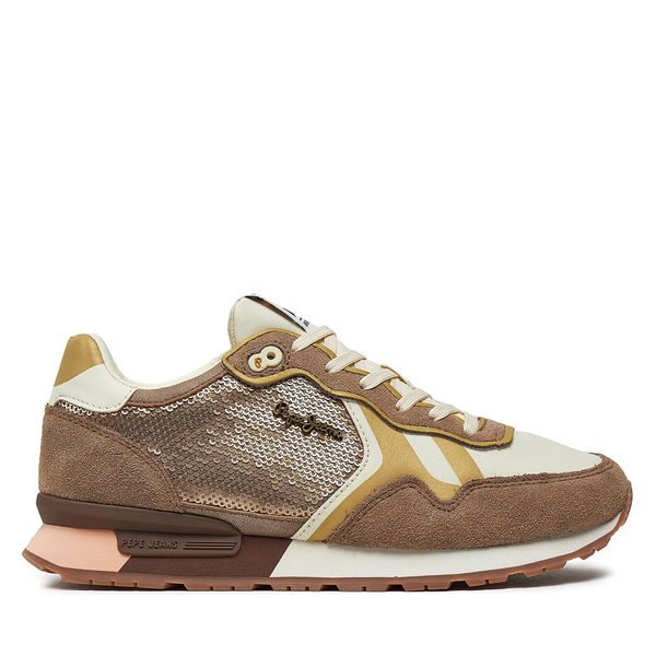 Pepe Jeans Сникърси Pepe Jeans Brit Sequins W PLS40009 Бежов