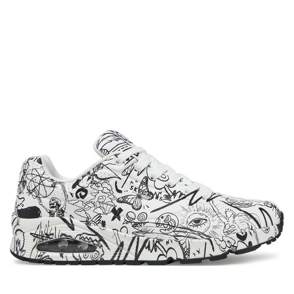 Skechers Сникърси Skechers UNO Printed Lace-Up 183501/WBK Бял