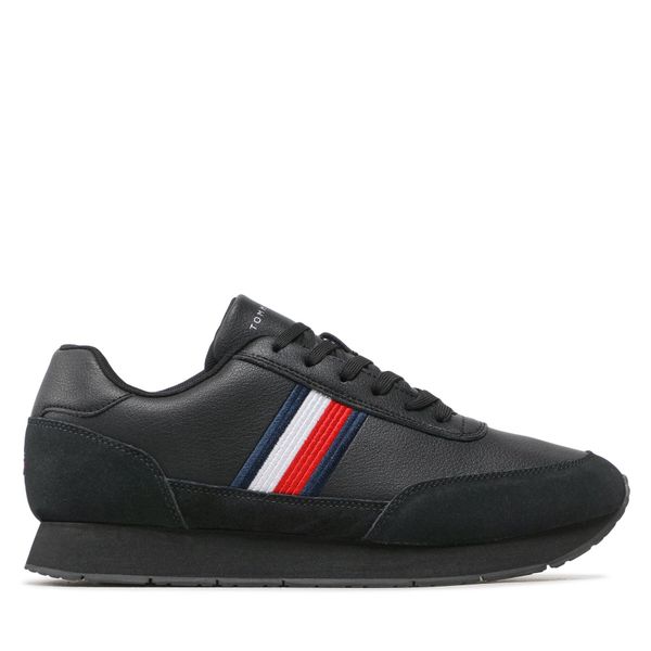 Tommy Hilfiger Сникърси Tommy Hilfiger Core Eva Runner Corporate Lea FM0FM04397 Черен