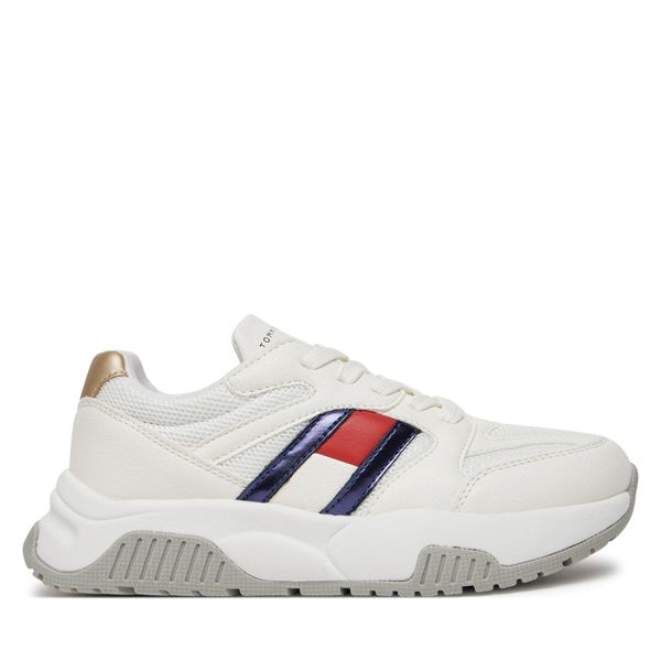 Tommy Hilfiger Сникърси Tommy Hilfiger Flag Low Cut Lace-Up Sneaker T3A9-33550-1697 S Бял