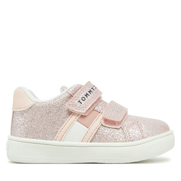 Tommy Hilfiger Сникърси Tommy Hilfiger Flag Low Cut Velcro Sneaker T1A9-33725-0745 M Розов