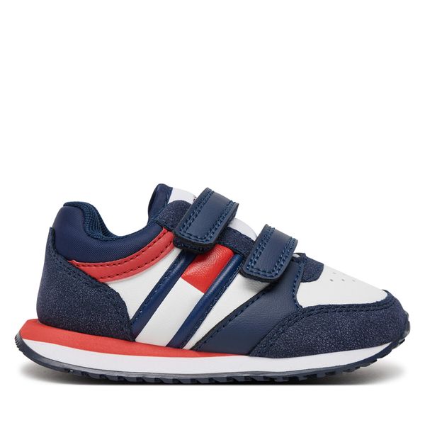 Tommy Hilfiger Сникърси Tommy Hilfiger Flag Low Cut Velcro Sneaker T1B9-33661-1269 Тъмносин