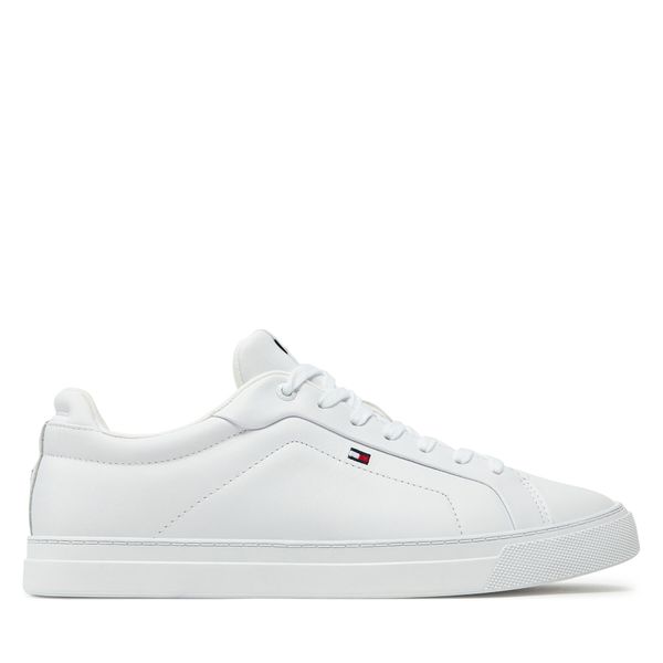 Tommy Hilfiger Сникърси Tommy Hilfiger Icon Court Lth Flag Ess FM0FM05317 Бял