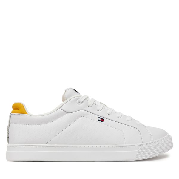Tommy Hilfiger Сникърси Tommy Hilfiger Icon Court Pinperf Lth FM0FM05483 Бял