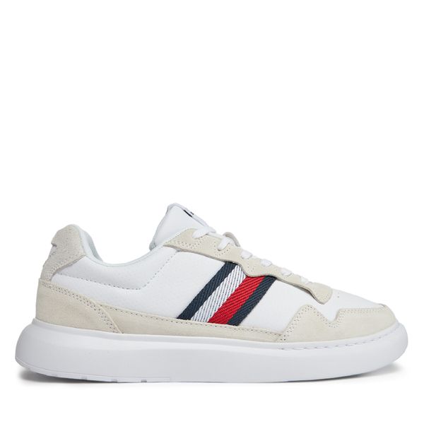 Tommy Hilfiger Сникърси Tommy Hilfiger Light Cupsole Lth Mix Stripes FM0FM04889 Бял