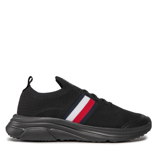 Tommy Hilfiger Сникърси Tommy Hilfiger Modern Runner Knit Stripes Ess FM0FM04798 Черен