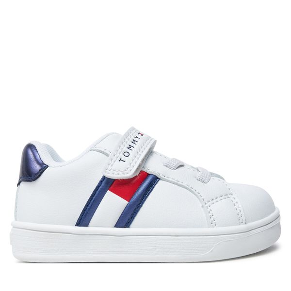 Tommy Hilfiger Сникърси Tommy Hilfiger Signature Tape Hook And Loop Sneakers T1A9-33516-1351 Бял