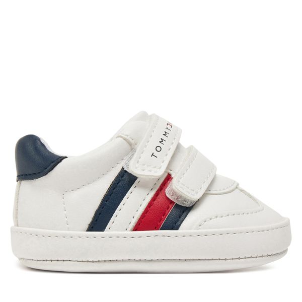 Tommy Hilfiger Сникърси Tommy Hilfiger Stripe Low Cut Velcro T0B9-33831-1433 Бял