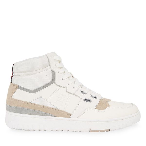 Tommy Hilfiger Сникърси Tommy Hilfiger Th Basket Better Midcut Lth Mix FM0FM04793 Екрю