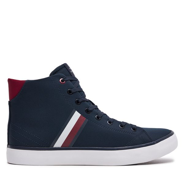 Tommy Hilfiger Сникърси Tommy Hilfiger Th Hi Vulc Stripes Mesh FM0FM04948 Тъмносин