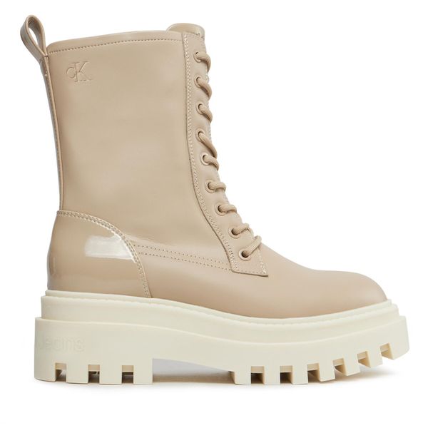 Calvin Klein Jeans Туристически oбувки Calvin Klein Jeans Chunky Laceup Lth Mg Sat YW0YW01285 Бежов