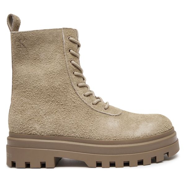 Calvin Klein Jeans Туристически oбувки Calvin Klein Jeans Lugged Lace Zip Boot Oxf Hr Su YM0YM01068 Бежов