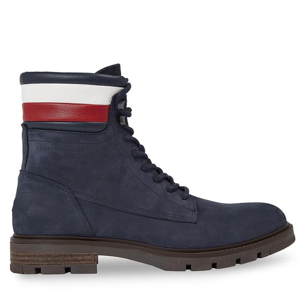 Tommy Hilfiger Туристически oбувки Tommy Hilfiger Corporate Hilfiger Nubuck Boot FM0FM04801 Син