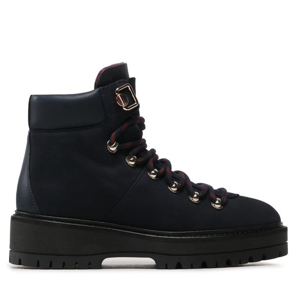 Tommy Hilfiger Туристически oбувки Tommy Hilfiger Nubuck Outdoor Flat Boot FW0FW06724 Тъмносин
