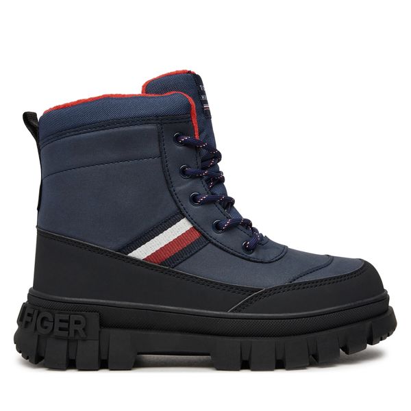 Tommy Hilfiger Туристически oбувки Tommy Hilfiger Stripes Fur Boot T3X5-33713-1487 S Тъмносин