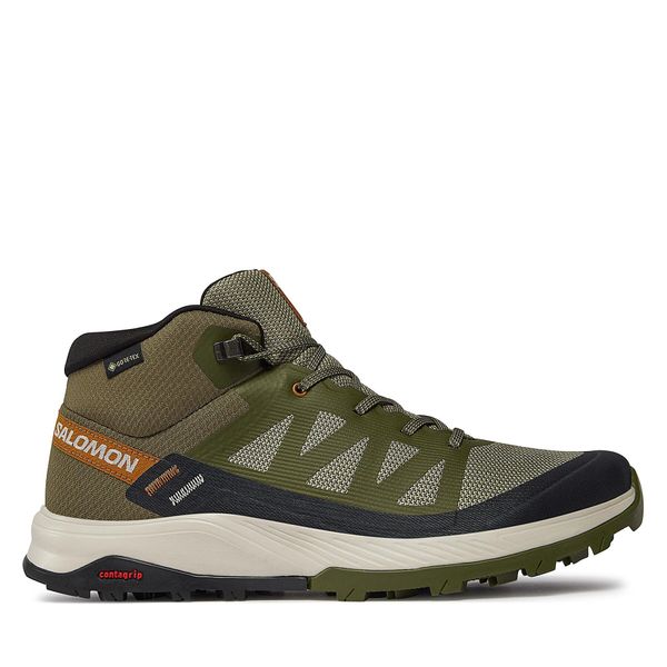 Salomon Туристически Salomon Outrise Mid GORE-TEX L47143600 Каки