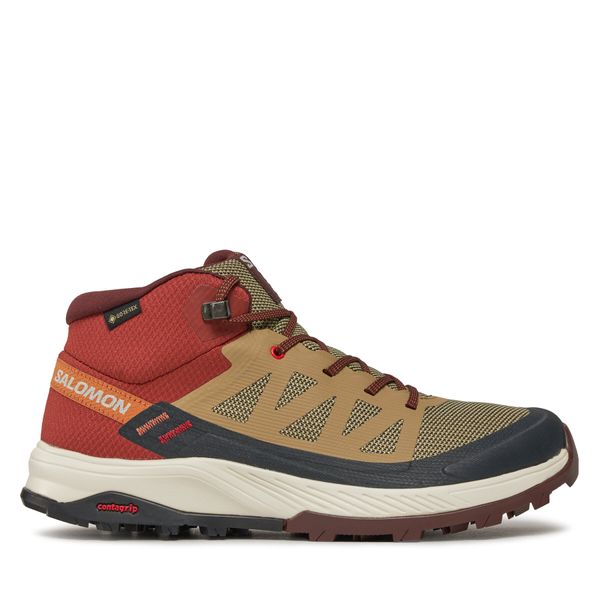 Salomon Туристически Salomon Outrise Mid Gtx L47143700 Кафяв
