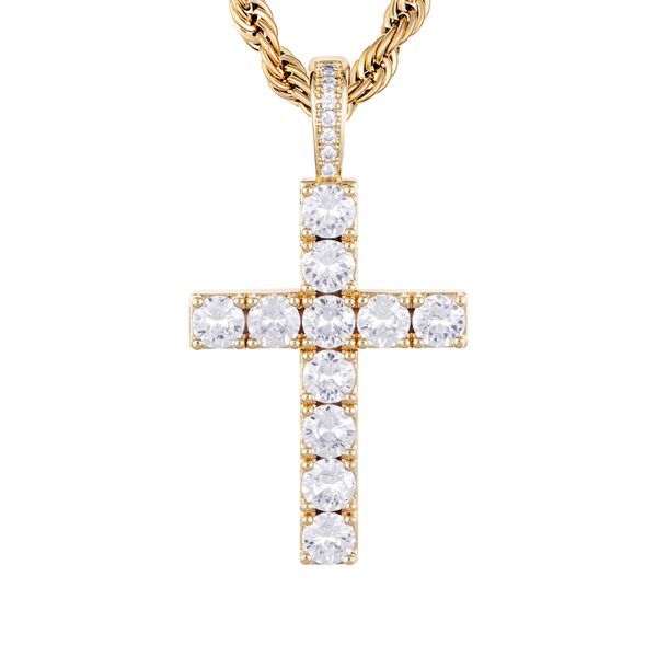 ICED STUFF Висулка ICED STUFF Diamond Cross Златист