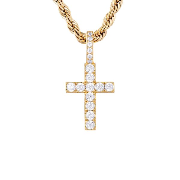 ICED STUFF Висулка ICED STUFF Micro Diamond Cross Златист
