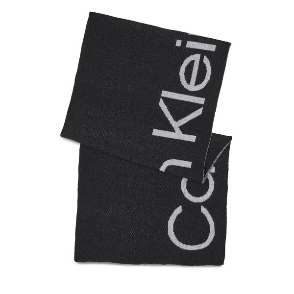 Calvin Klein Зимен шал Calvin Klein Logo Reverso Tonal Scarf 40X180 K60K611117 Ck Black BAX