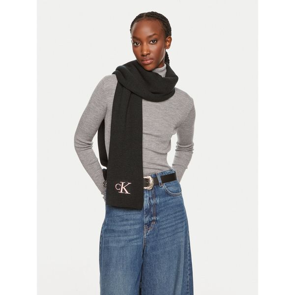 Calvin Klein Зимен шал Calvin Klein Monogram K60K612659 Черен