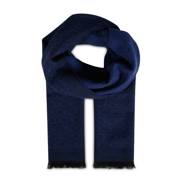 Calvin Klein Зимен шал Calvin Klein Monogram Woven Scarf 35X180 K50K509700 Тъмносин