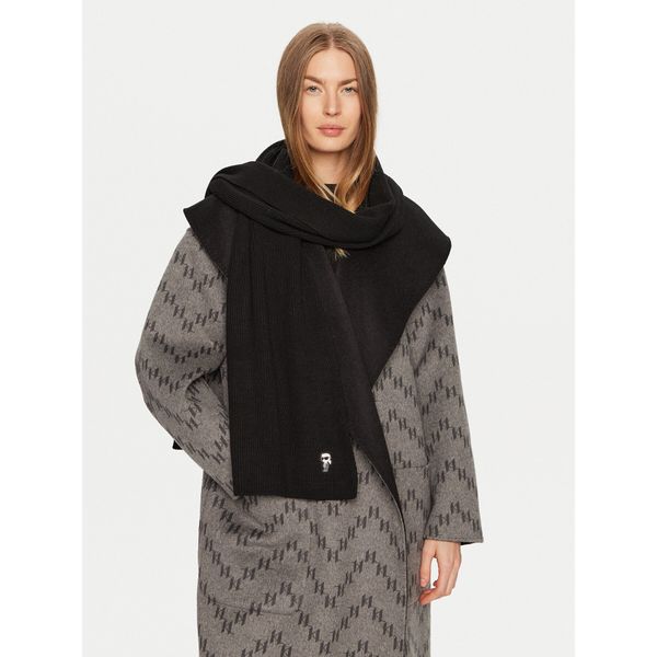 KARL LAGERFELD Зимен шал KARL LAGERFELD 246W3306 Черен