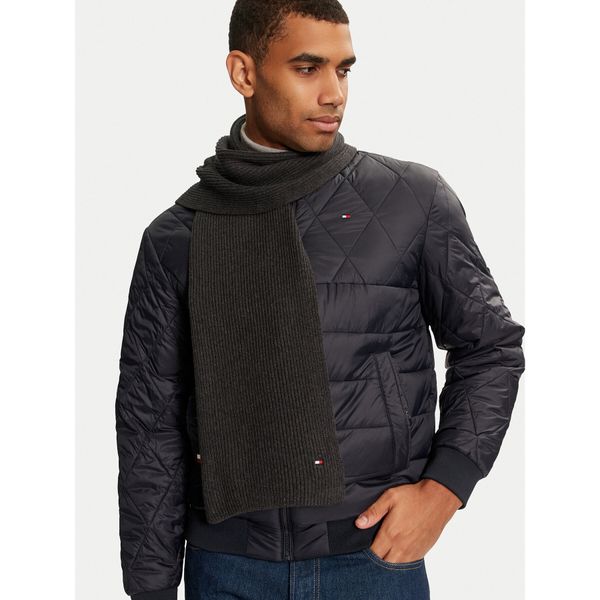 Tommy Hilfiger Зимен шал Tommy Hilfiger Flag AM0AM12847 Сив