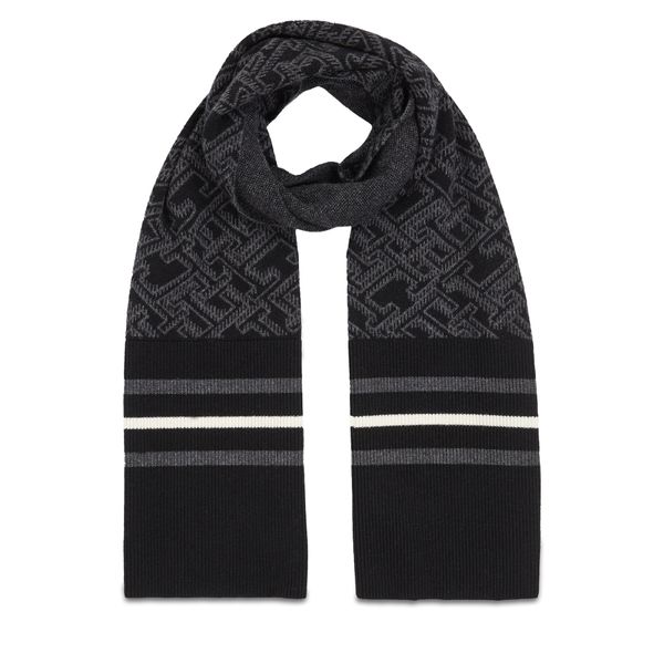 Tommy Hilfiger Зимен шал Tommy Hilfiger Monogram Aop Scarf AM0AM12110 Black/Charcoal Gray BDS