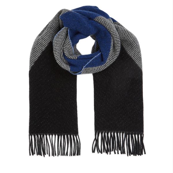 Tommy Hilfiger Зимен шал Tommy Hilfiger Th Evening Fluffy Scarf AW0AW15354 Herringbone / Blue Argyle 0GJ