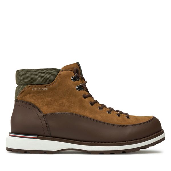 Tommy Hilfiger Зимни обувки Tommy Hilfiger Corporate Outdoor Nubuck Boot FM0FM05190 Кафяв