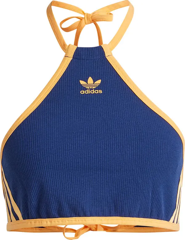 adidas Originals adidas Rib Neck Top Жени - Тениски adidas Originals - Син - JH0612-L - Size: L