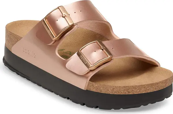 Birkenstock Birkenstock Arizona Flex Platform Birko-Flor Narrow Fit Electric Metallic Copper Жени - Сандали Birkenstock - Gold - 1031270-3.5 - Size: 3.5