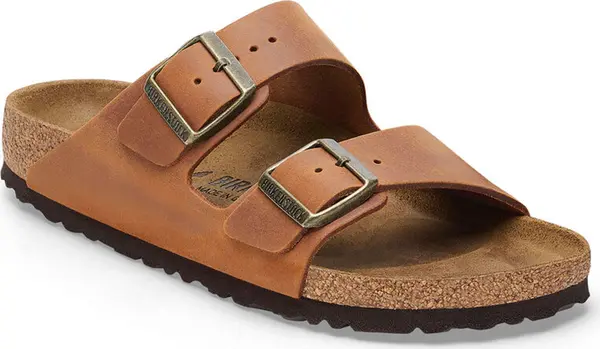 Birkenstock Birkenstock Arizona Natural Leather Oiled Regular Fit Мъже - Сандали Birkenstock - Кафяв - 1028272-5.5 - Size: 5.5