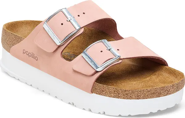 Birkenstock Birkenstock Arizona PAP Flex Platform Nubuk Leather Narrow Fit Жени - Сандали Birkenstock - Розов - 1026894-8 - Size: 8