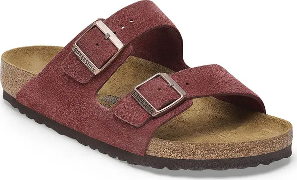Birkenstock Birkenstock Arizona Suede Leather Narrow Fit Burgundy Жени - Сандали Birkenstock - Бордо - 1028331-3.5 - Size: 3.5